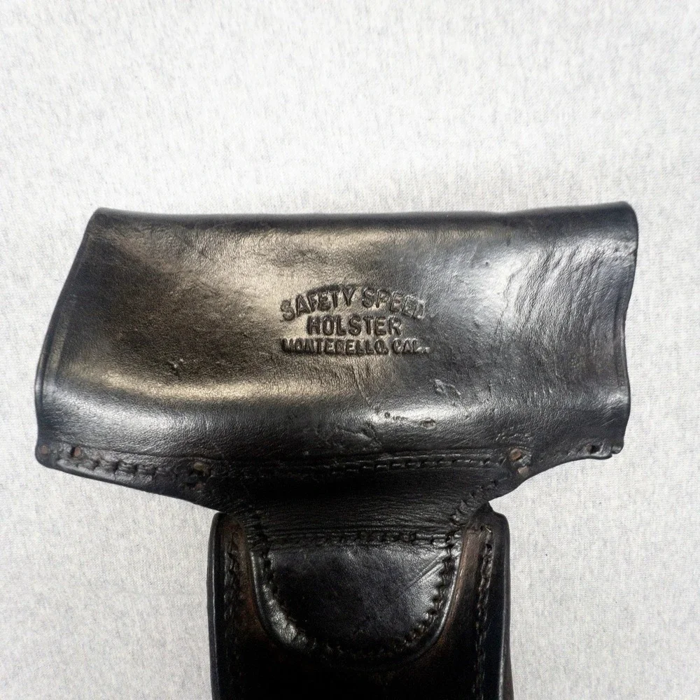 Vtg Safety Speed Holster Utility‎ Belt Ammo Cartridge Pockets Worn Leather USA